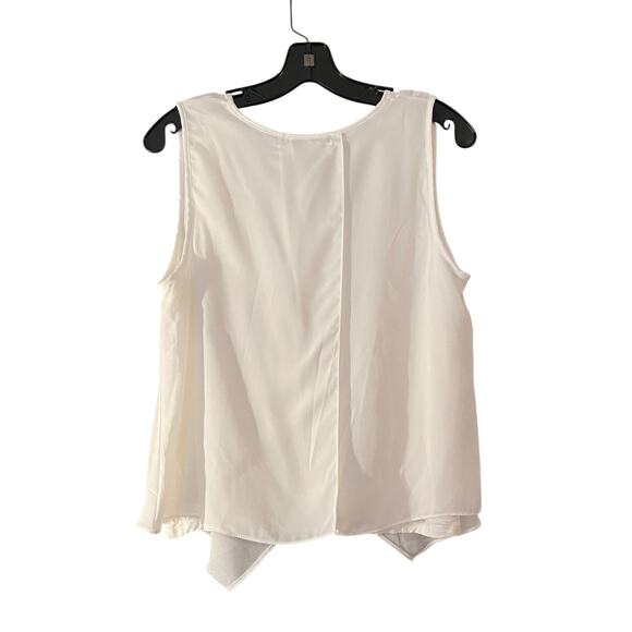 Green Envelope Womens Small Tank Top White M Lined Woven Sleeveless Layered NEW - Picture 1 of 9